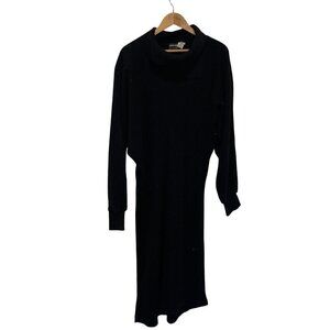 Vintage Cidneo Black Wool/Nylon/Angora Long Sleeve Cowl Neck Sweater Dress Made